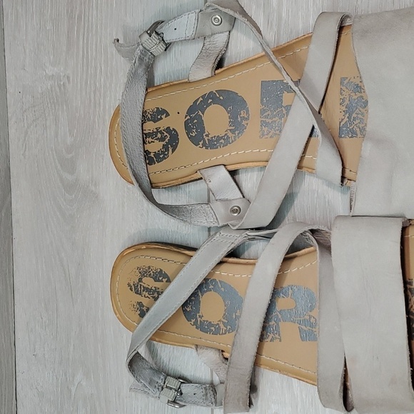 Sorel Women Comfort Loop Toe Ella Criss Cross in dove Sandals Flats shoes 10 - Picture 7 of 15